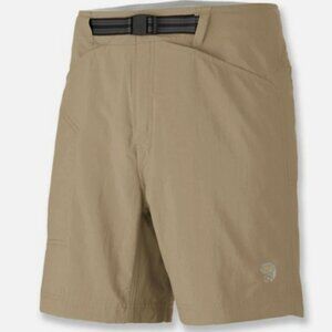 Mountain Hardwear Canyon Shorts Driftwood UPF 50 Hiking Belted Nylon Size Large